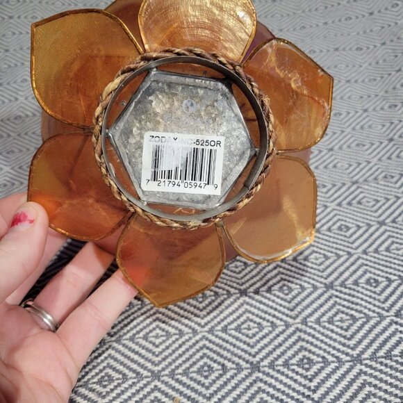 Zodax Smoke Brown Capiz Lotus Tea Light Candle Holder - Picture 8 of 13